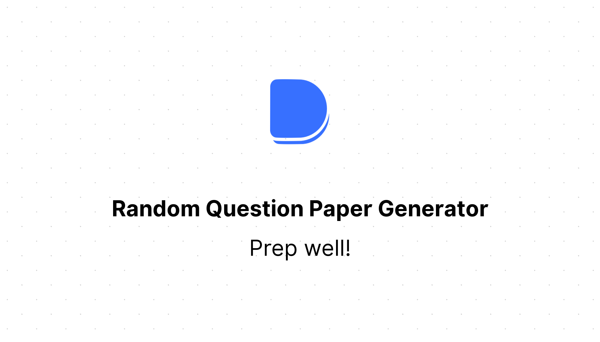 random question paper generator
